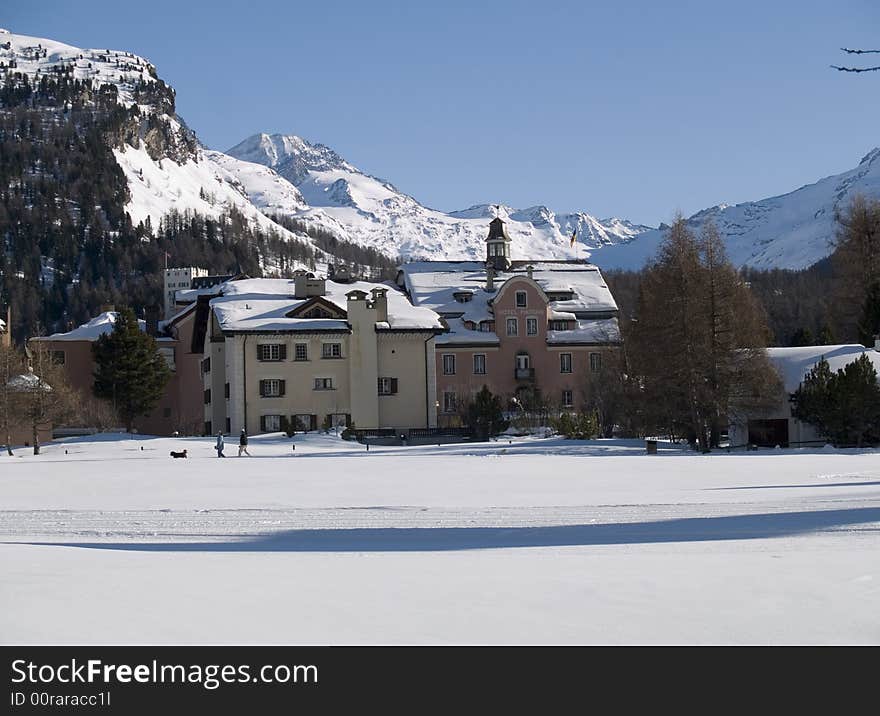 Village with snow