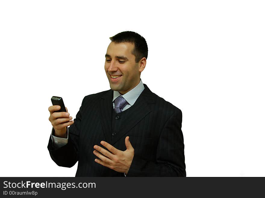 Man Smiling With Cellphone