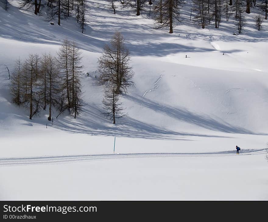 Winter landscape of the Swiss Alps