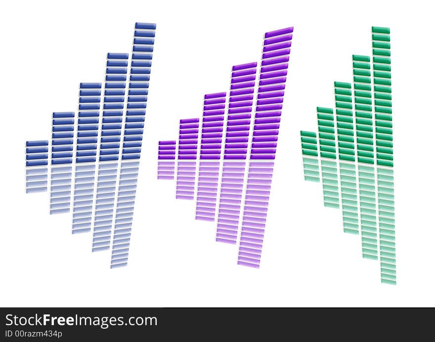 A4 Distorted Graphs Collection Blue Purple Green