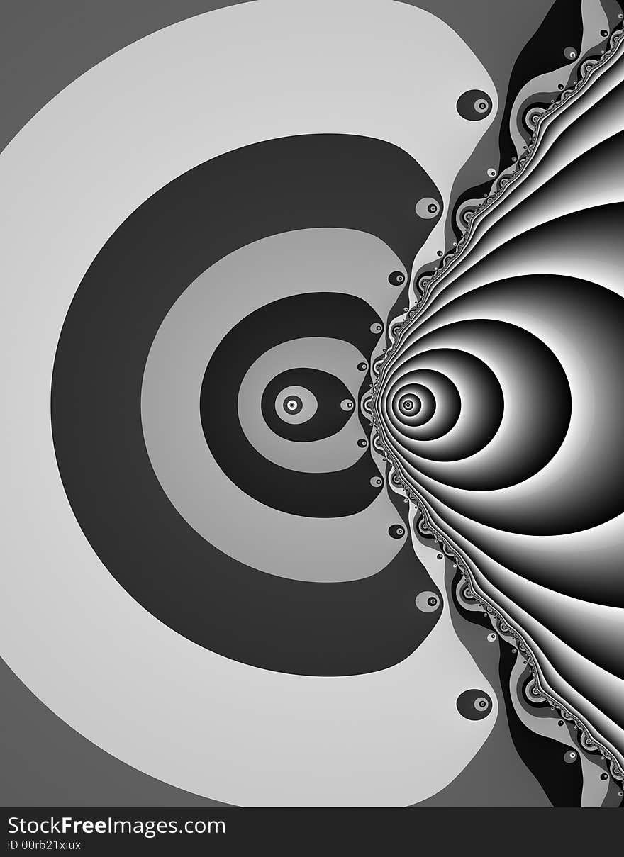 Black and white/grey fractal illustration. Black and white/grey fractal illustration