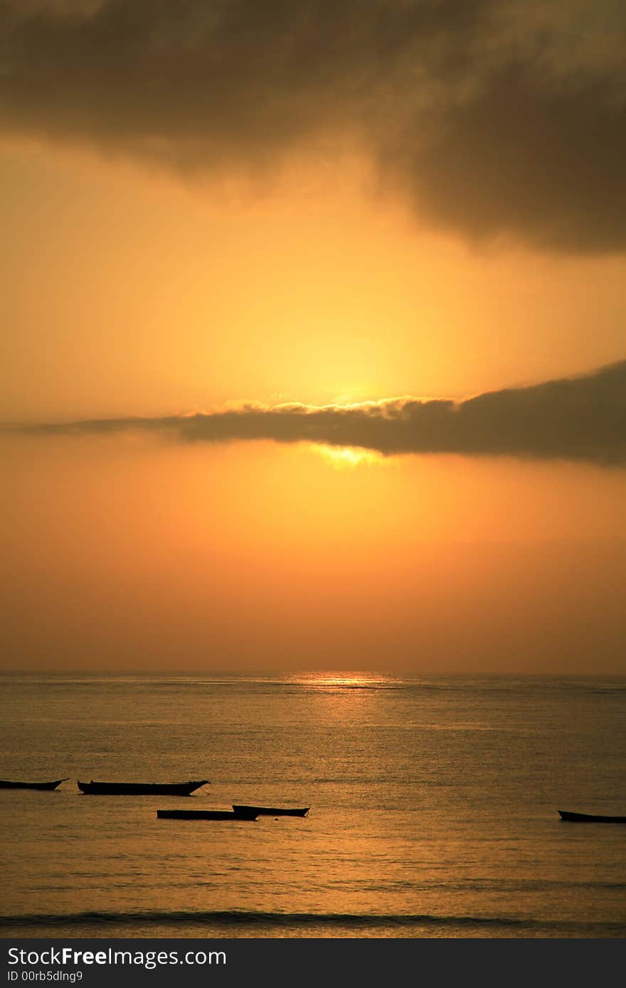 Early morning sunrise Mombassa beach Africa