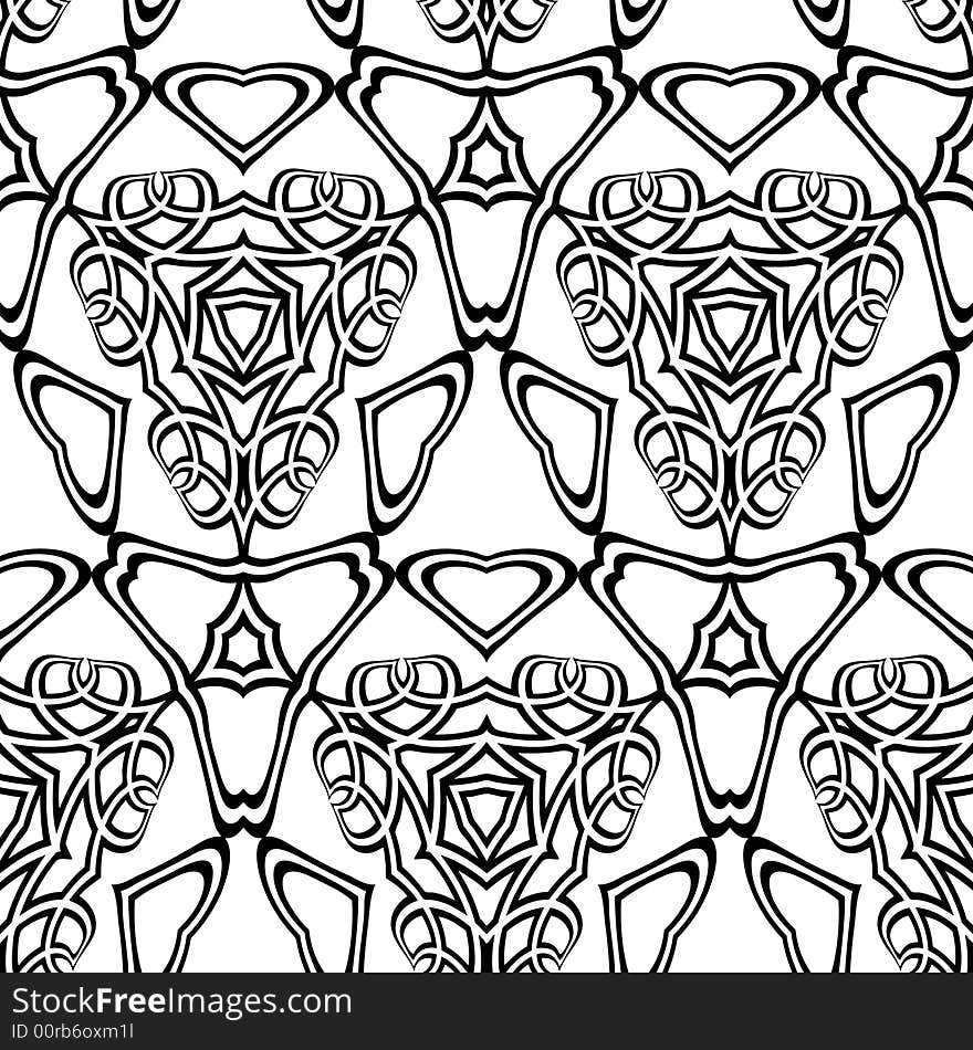 Abstract seamless black-and-white pattern - graphic illustration. Abstract seamless black-and-white pattern - graphic illustration