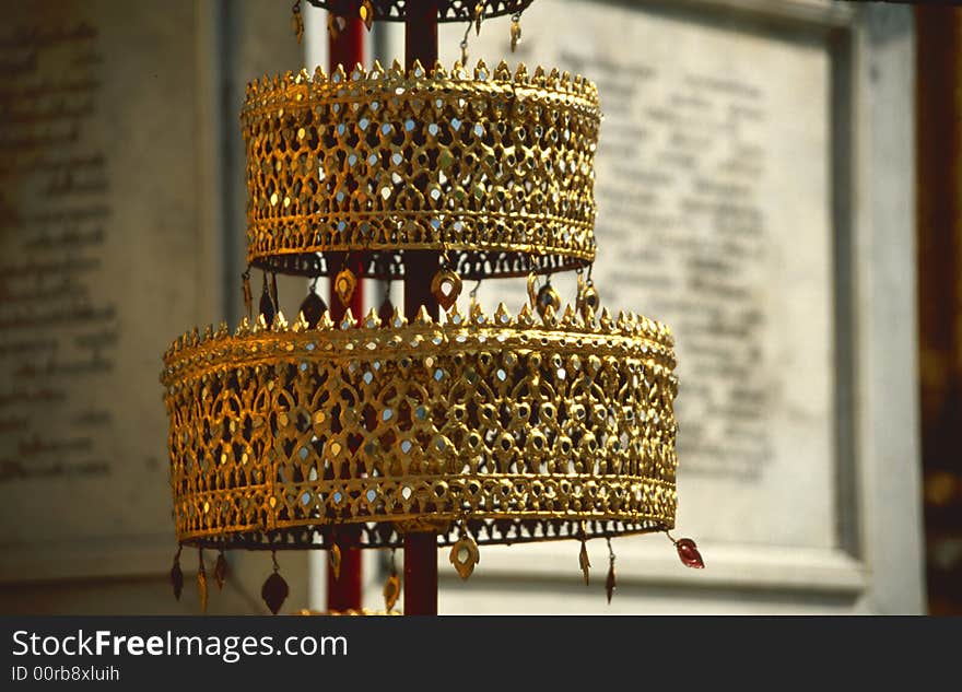 Golden ornament in thai temple