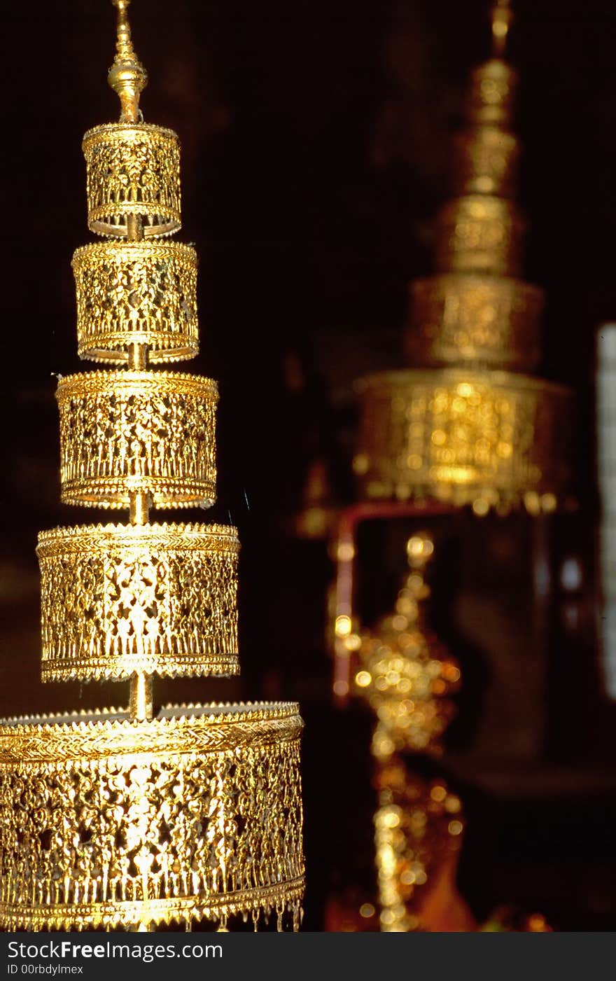 Golden ornament in thai temple