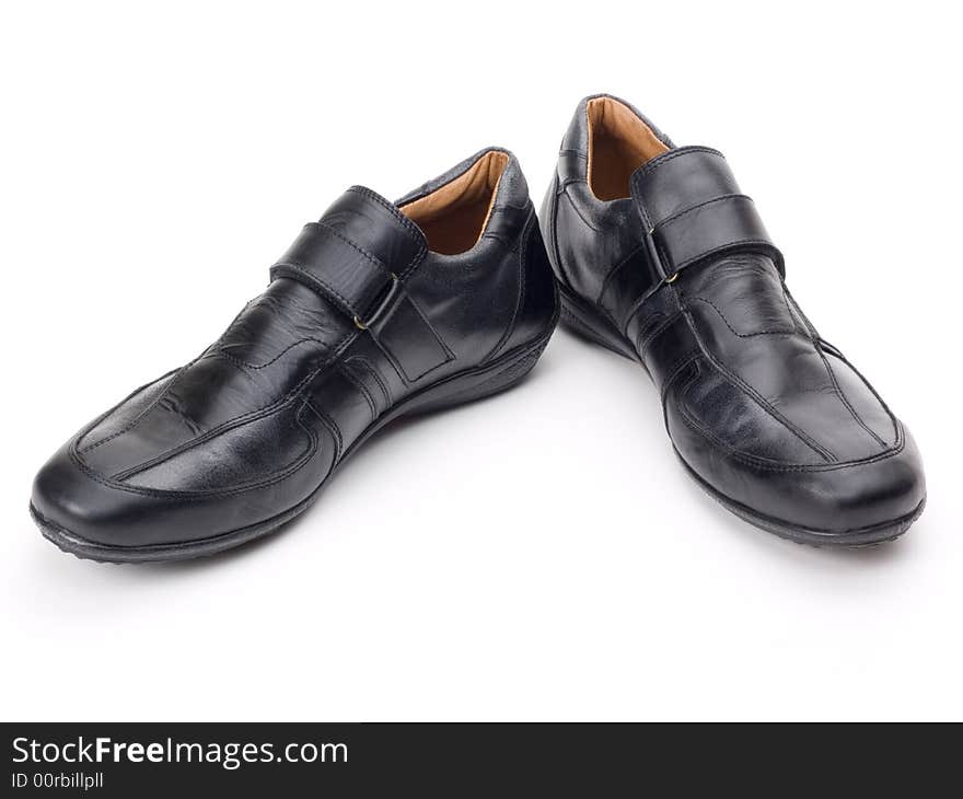 Black man shoes on white background. Black man shoes on white background