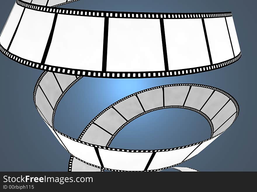 Movie/photo film - 3d isolated illustration on blue background