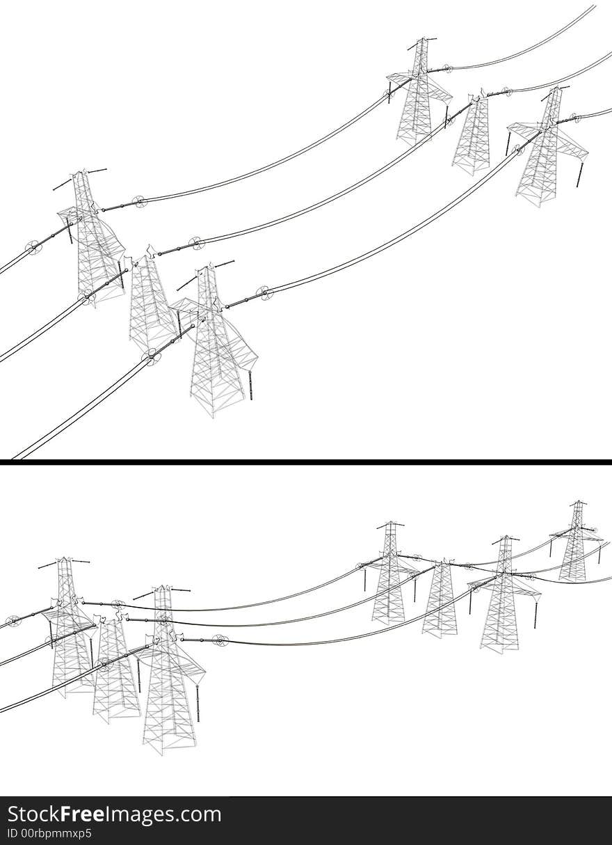 Black wire power columns