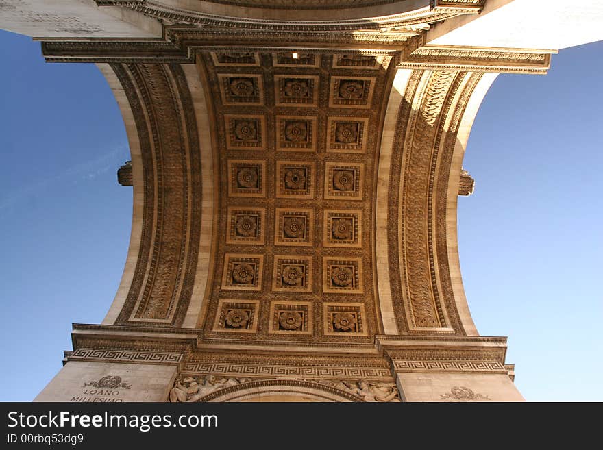 Arc de triomphe from bottom view