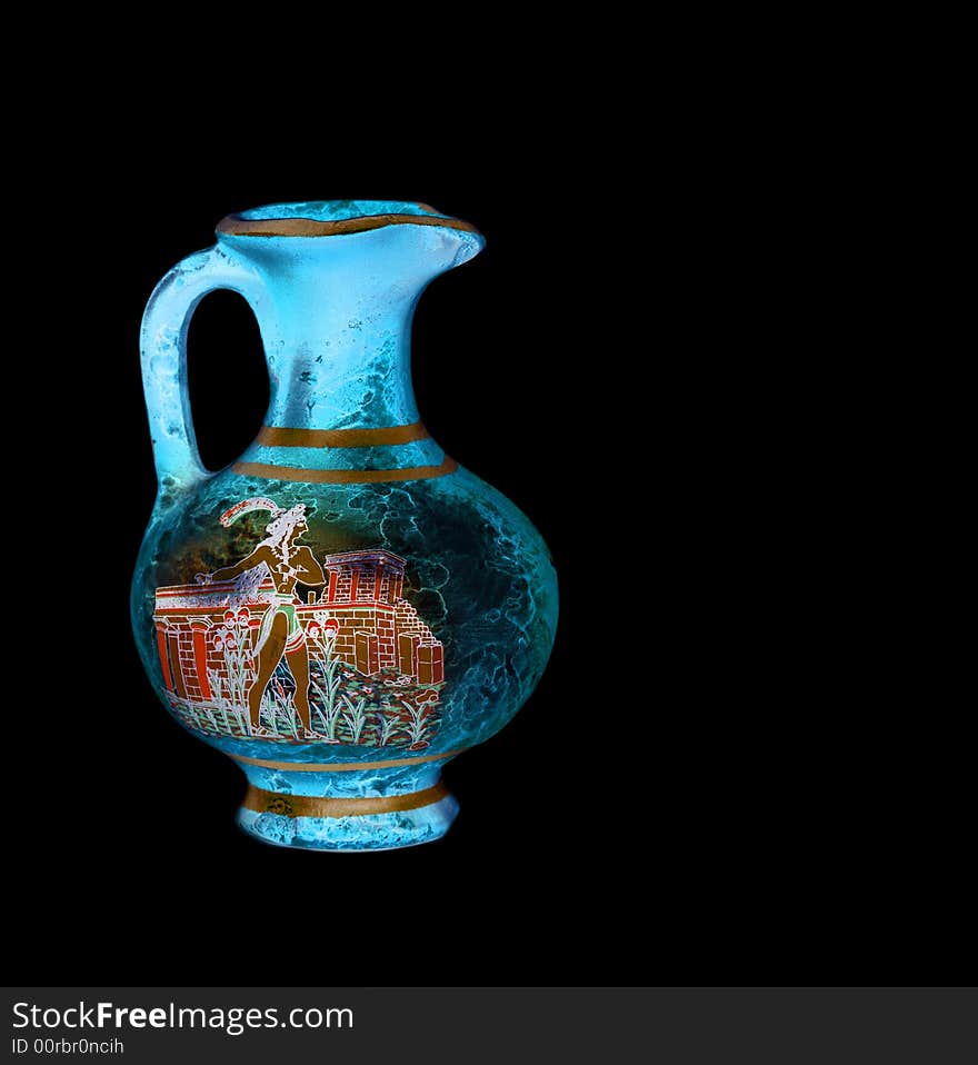 Blue ancient traditional greek vase