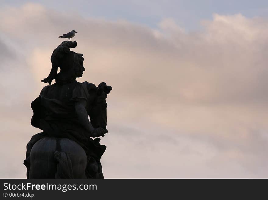 Gull on a top of Memorial monument