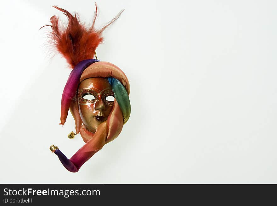 A beautiful carnival mask on a white background