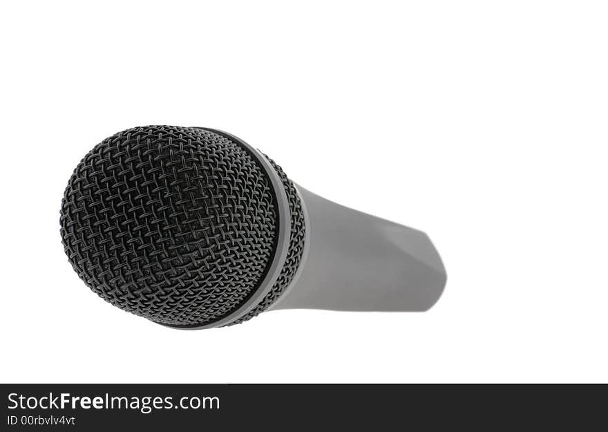 Microphone. The studio musical microphone isolated on a white background