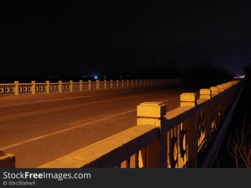 Bridge in silent,a far way without light