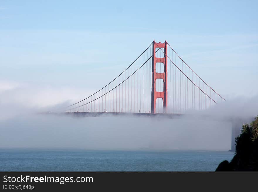 The Golden Gate Bridge in the Morning Fog