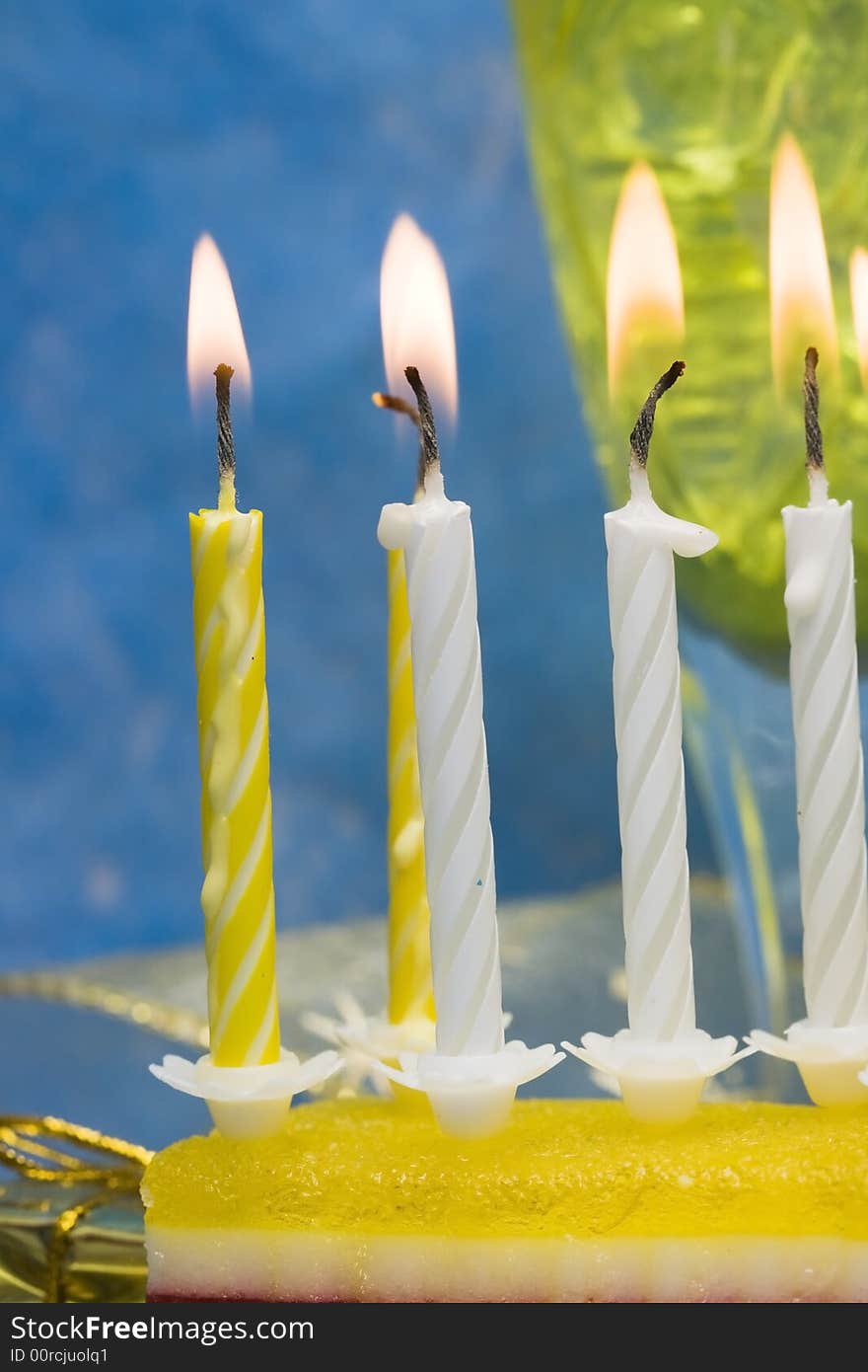 Celebratory table (cake and candles)