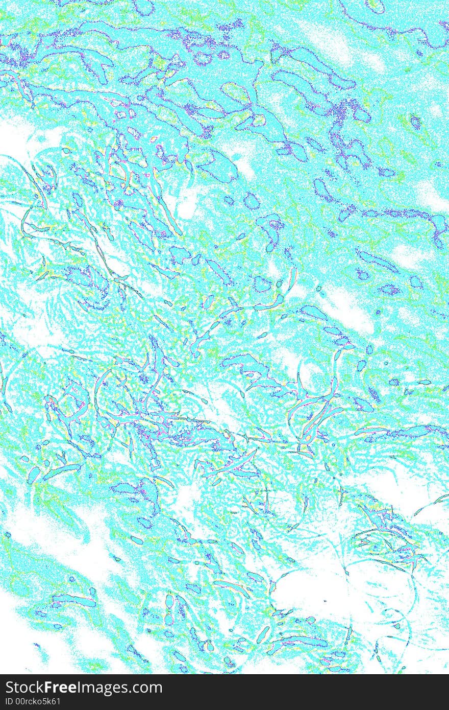 Abstract background, computer-created, digital design, trace contour effect in green, white and blue/purple colors