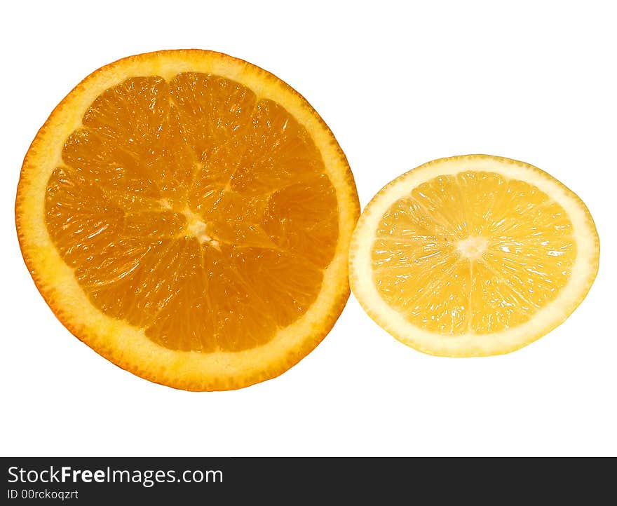 Isolated piece of softy orange & lemon