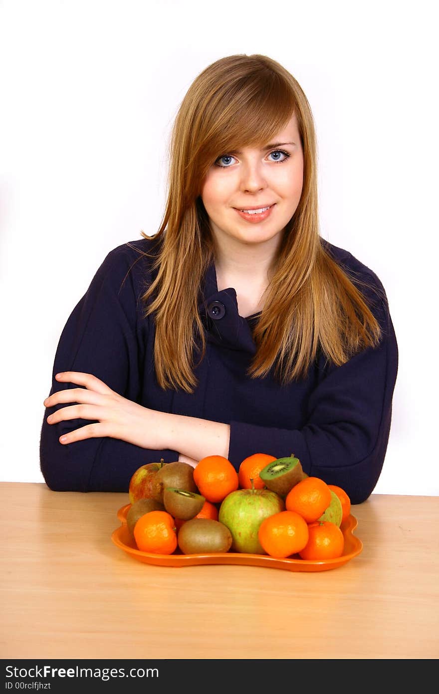 Young woman with fruits