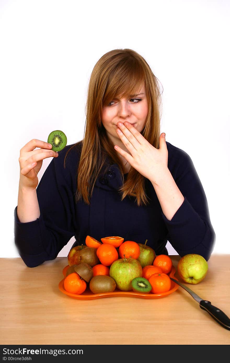 Young woman with fruits