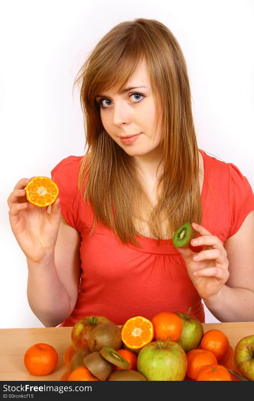 Young Woman With Fruits