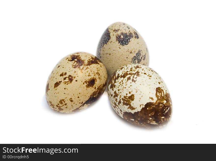 Three eggs on isolated background