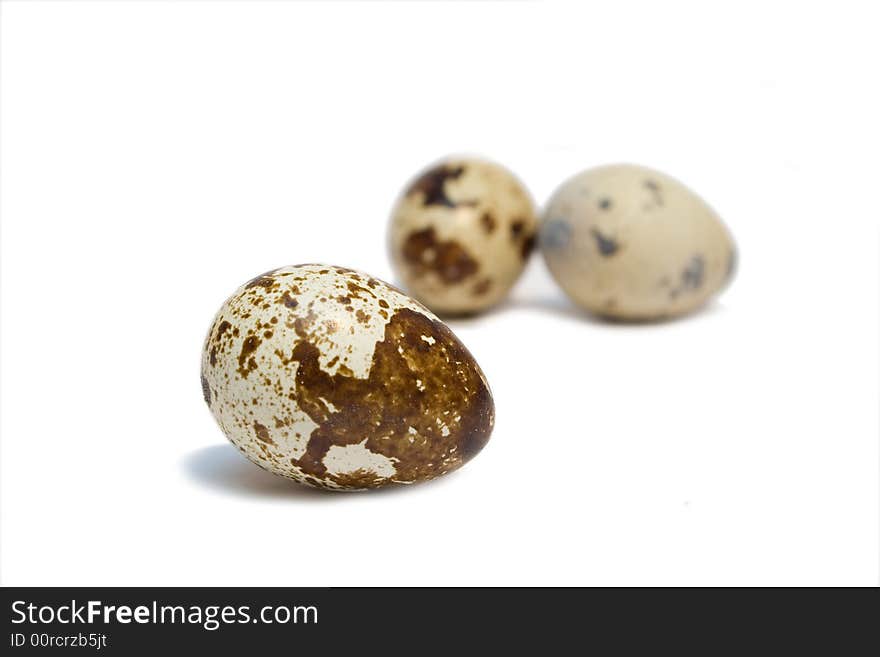 Three eggs on isolated background