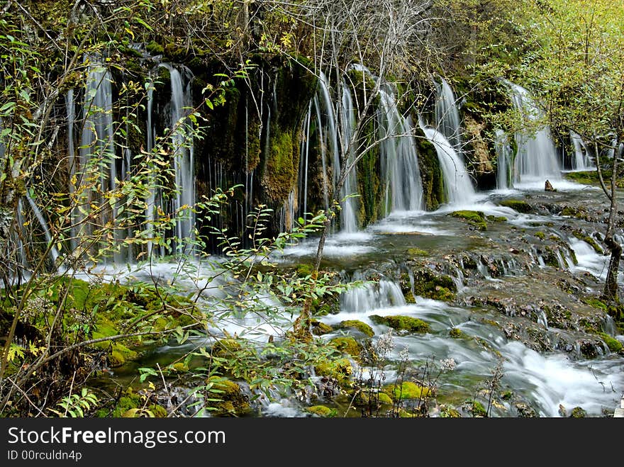 Waterfall in the forest place