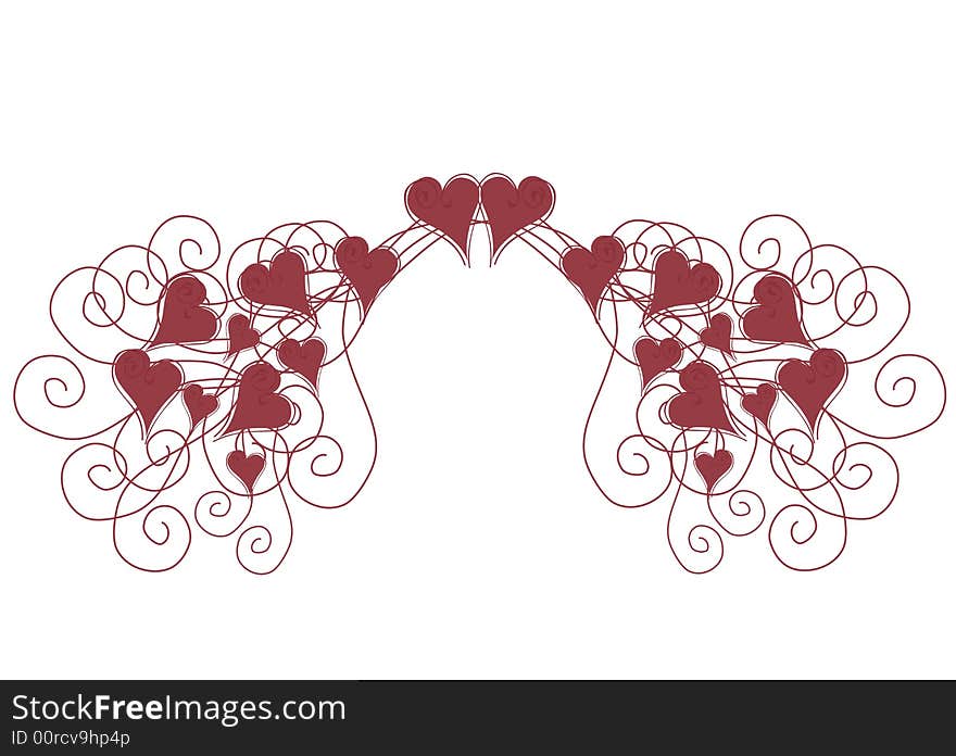 Illustration of heart design on white background. Illustration of heart design on white background