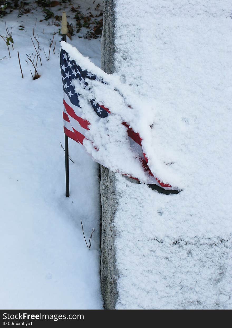 US Flag And Tombston