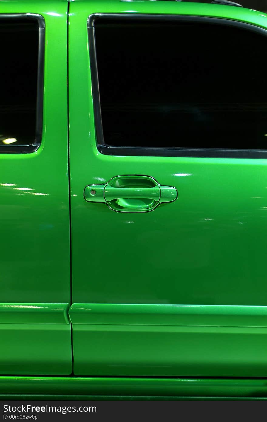 Door Of Green Pickup Truck