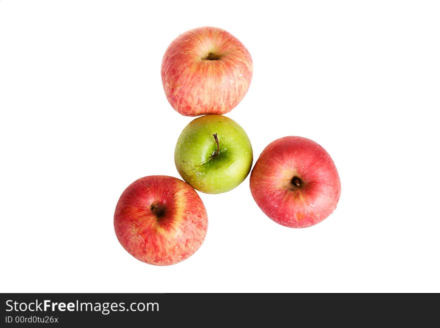 The set of apples on a white background (isolated). The set of apples on a white background (isolated)