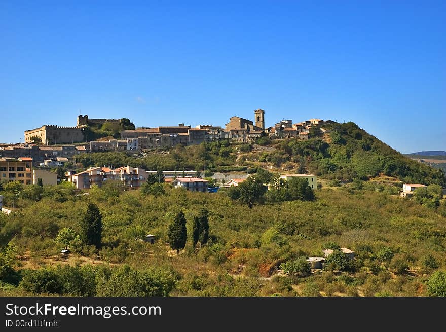 Italian village on a hill