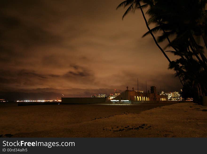 Natatorium War Memorial Oahu Night