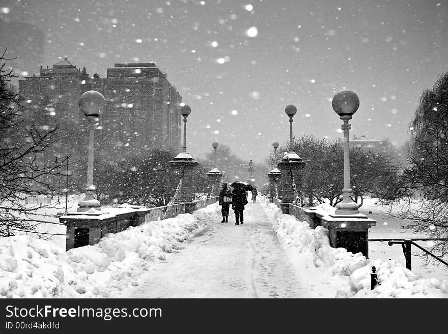 Stock image of a snowing winter at Boston, Massachusetts, USA. Stock image of a snowing winter at Boston, Massachusetts, USA