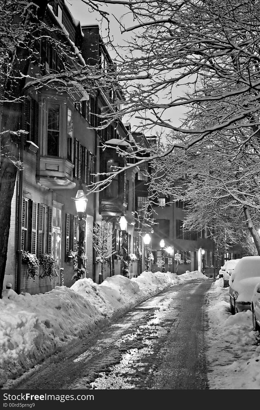 Stock image of a snowing winter at Boston, Massachusetts, USA. Stock image of a snowing winter at Boston, Massachusetts, USA