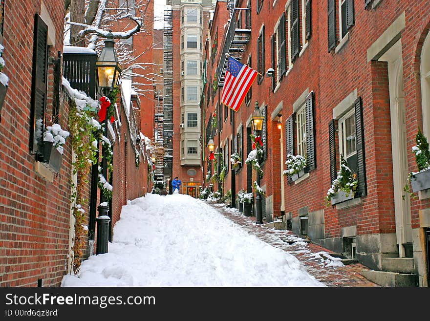 Stock image of a snowing winter at Boston, Massachusetts, USA. Stock image of a snowing winter at Boston, Massachusetts, USA