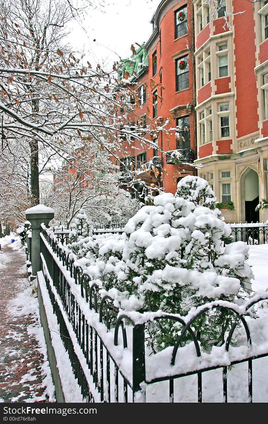 Stock image of a snowing winter at Boston, Massachusetts, USA. Stock image of a snowing winter at Boston, Massachusetts, USA