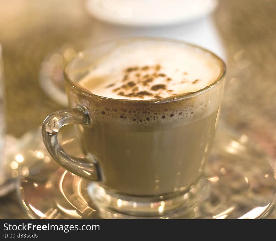 Cappuccino with shallow depth of feild