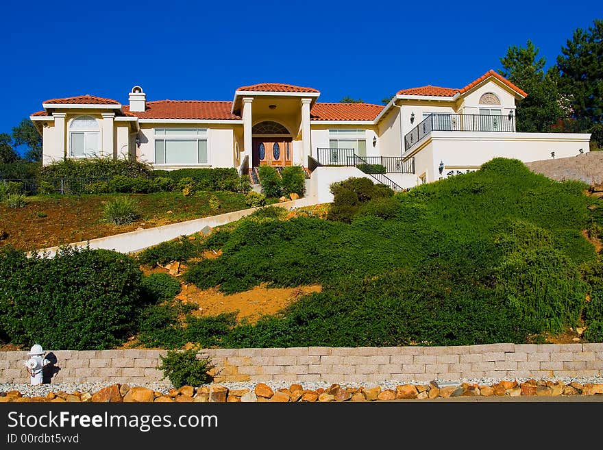 Modern big house on the hill