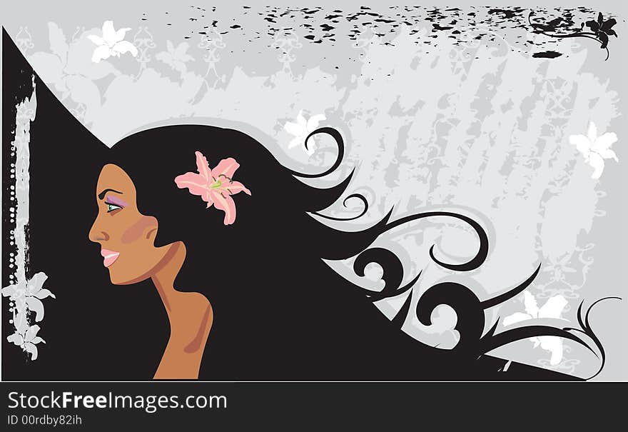 Beauty girls profile vector illustration,