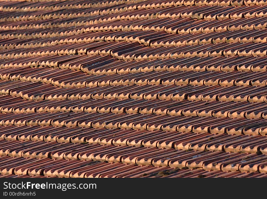 Roof tiles on a barn