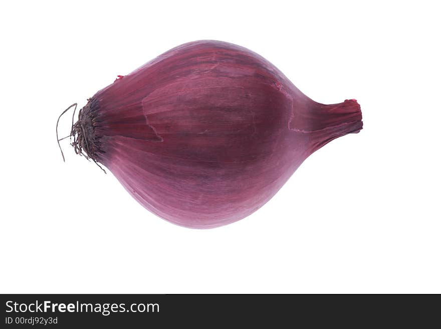 Sweet red onion isolated on white