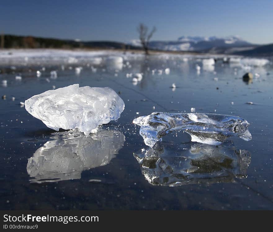 Krimea. the mountain lake in winter. Krimea. the mountain lake in winter.