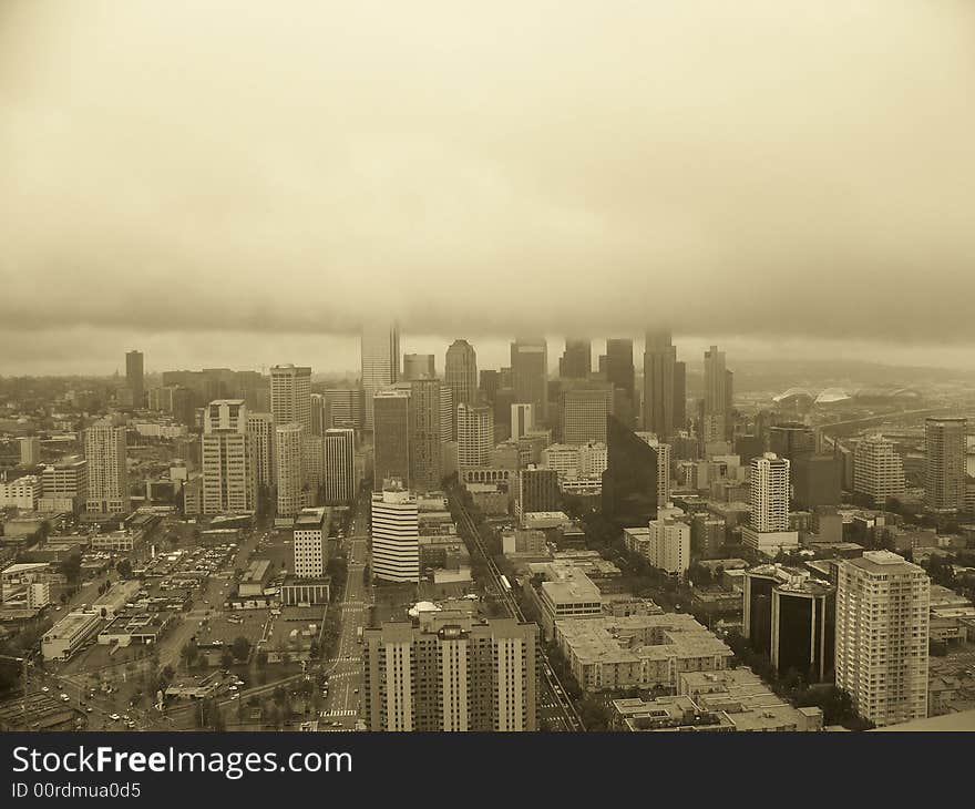 Seattle in the clouds