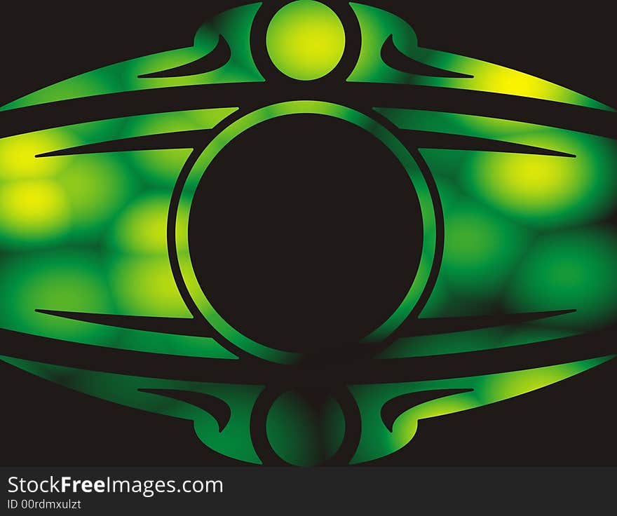 Abstract green frame on black background - illustration. Abstract green frame on black background - illustration