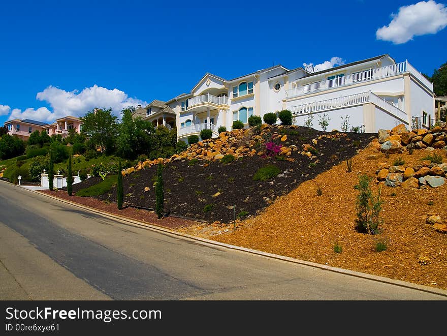 Row of houses on the hill