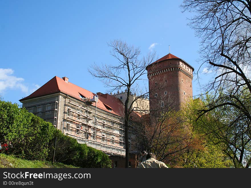 Road to Wawel Castle. Krakow. Poland.