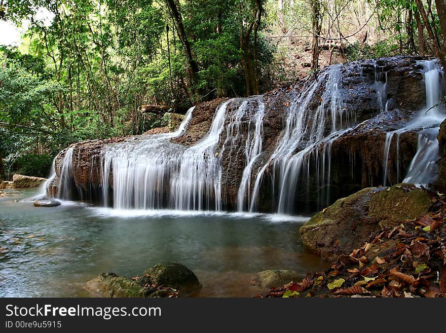 Thailand Waterfall Kanjanaburi Tropical  streams. Thailand Waterfall Kanjanaburi Tropical  streams