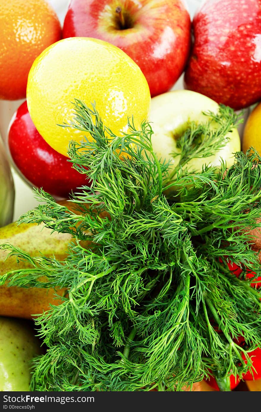 Fresh Vegetables, Fruits and other foodstuffs. Shot in a studio. Fresh Vegetables, Fruits and other foodstuffs. Shot in a studio.